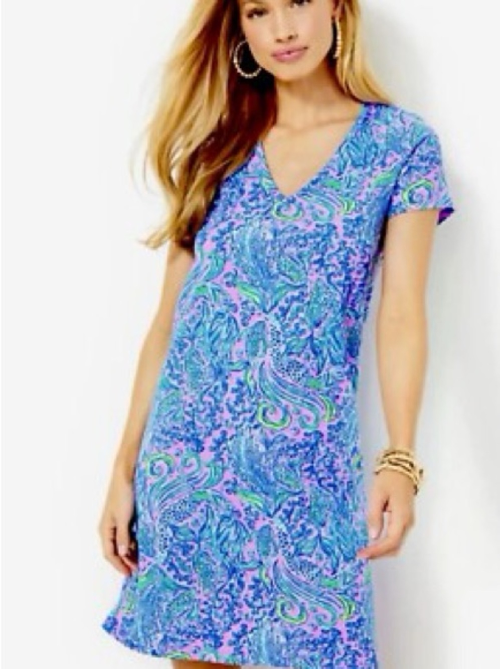Lilly Pulitzer Etta T-shirt Dress in Lilac We Mermaid It